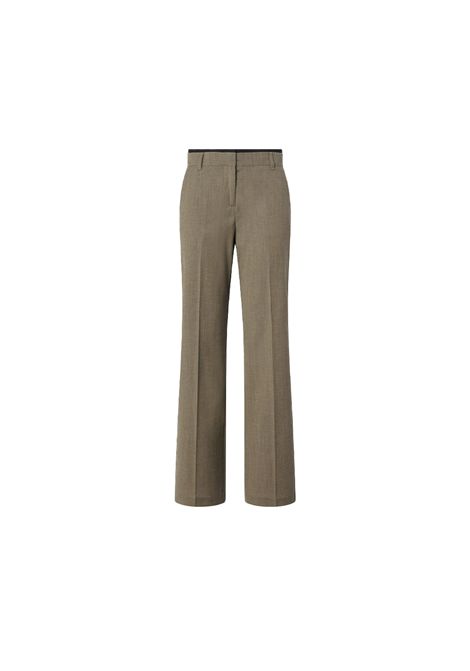 Pantalone Pinko donna Politik 104881 A2BQ Marrone cotone vita alta eleganti svasata tasche passanti PINKO | Pantaloni | 104881 A2BQL67